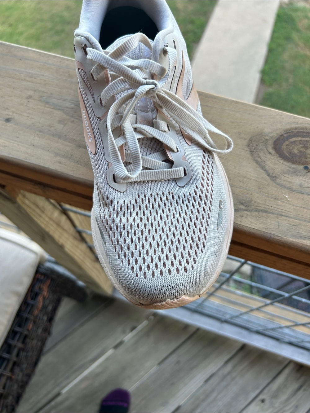 Brooks Women's Running Sneakers in Cream with Pink Accents - Picture 13 of 16